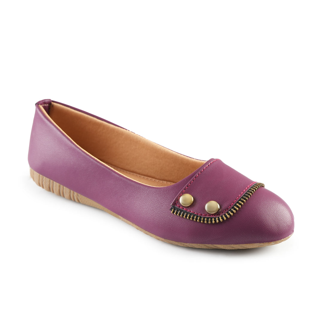 Women's Flat Ballerina Faux Leather Upper Antiskid Sole WT-102 CHERRY